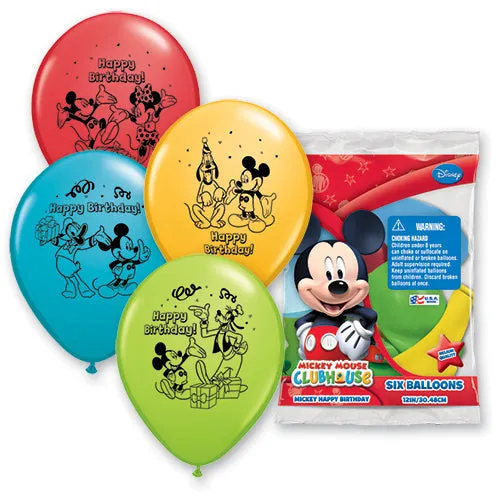 12 inch MICKEY HAPPY BIRTHDAY (6 PK)