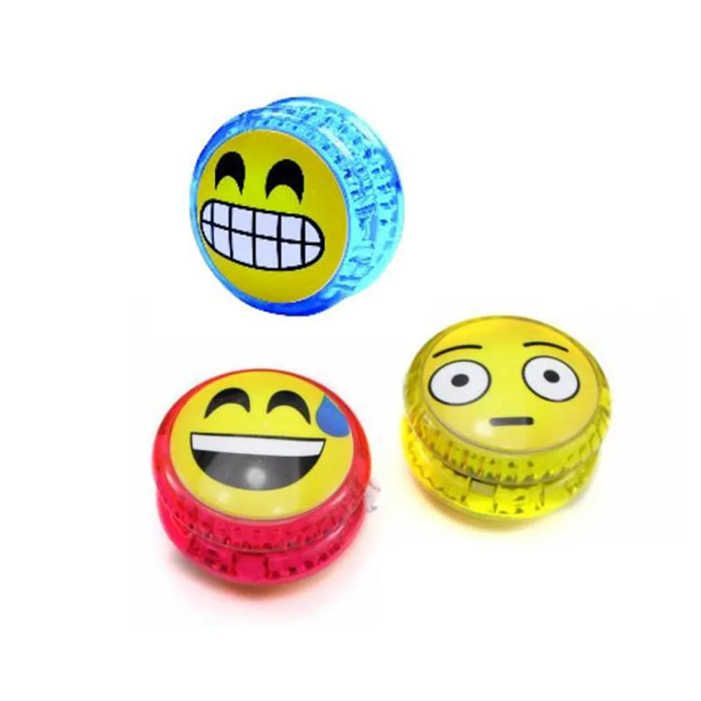 12 X Emoji YoYo Emoticon Light Up Party Favor Classic Toy Children Game Kid Gift