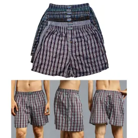 12Pc Knoker Mens Plaid Boxers Tartan Short Underwear 46-48 Comfort Waistband 2XL