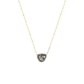18 Karat Yellow Gold Necklace with Black Diamond Slice