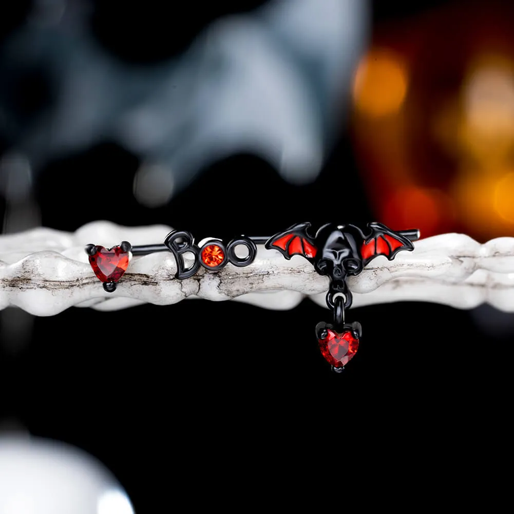 20G 3PCS Skull Head/Boo/Heart Top L-Shaped Nostril Studs Set
