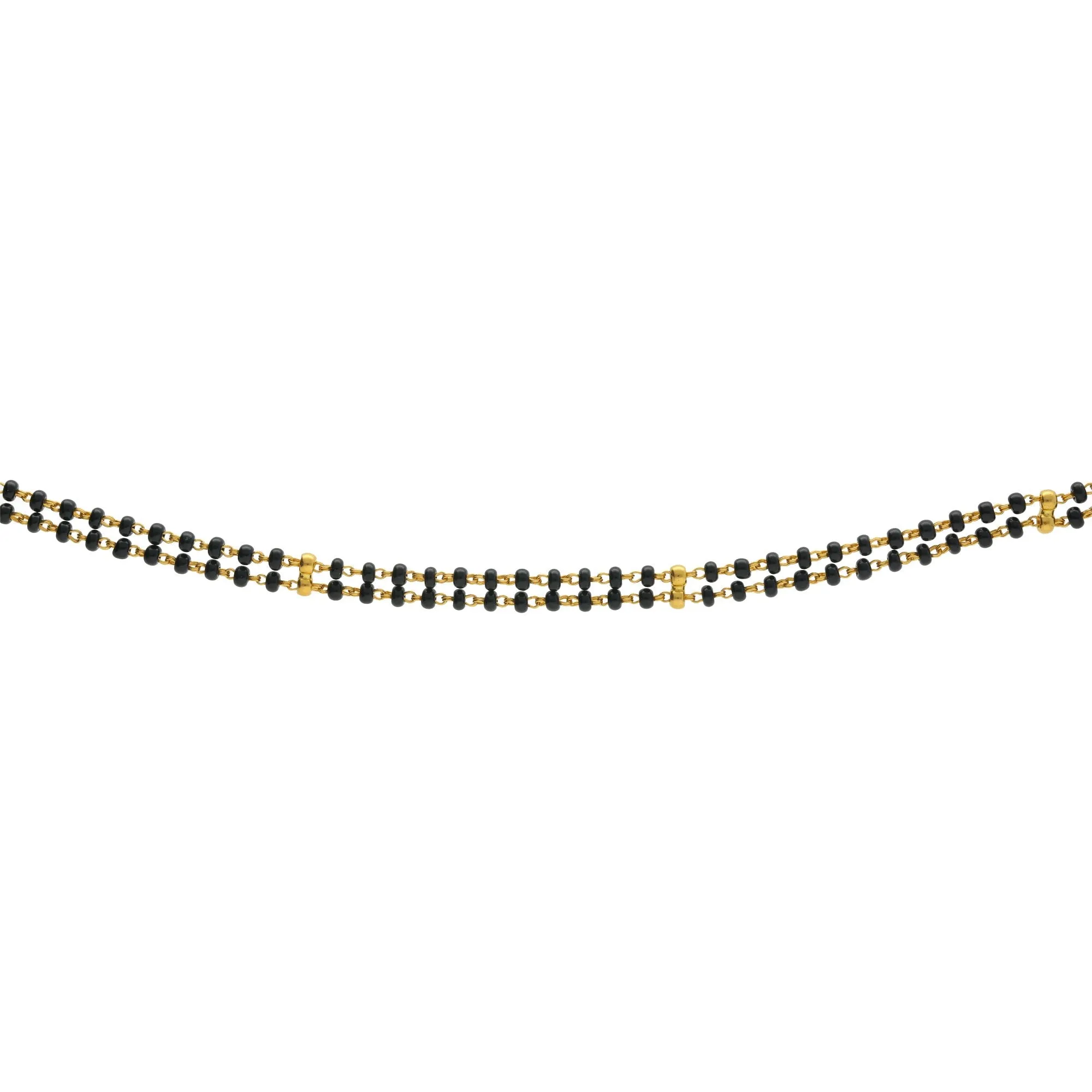 22K Gold Mangalsutra Black Beads Chain, Length 30inches