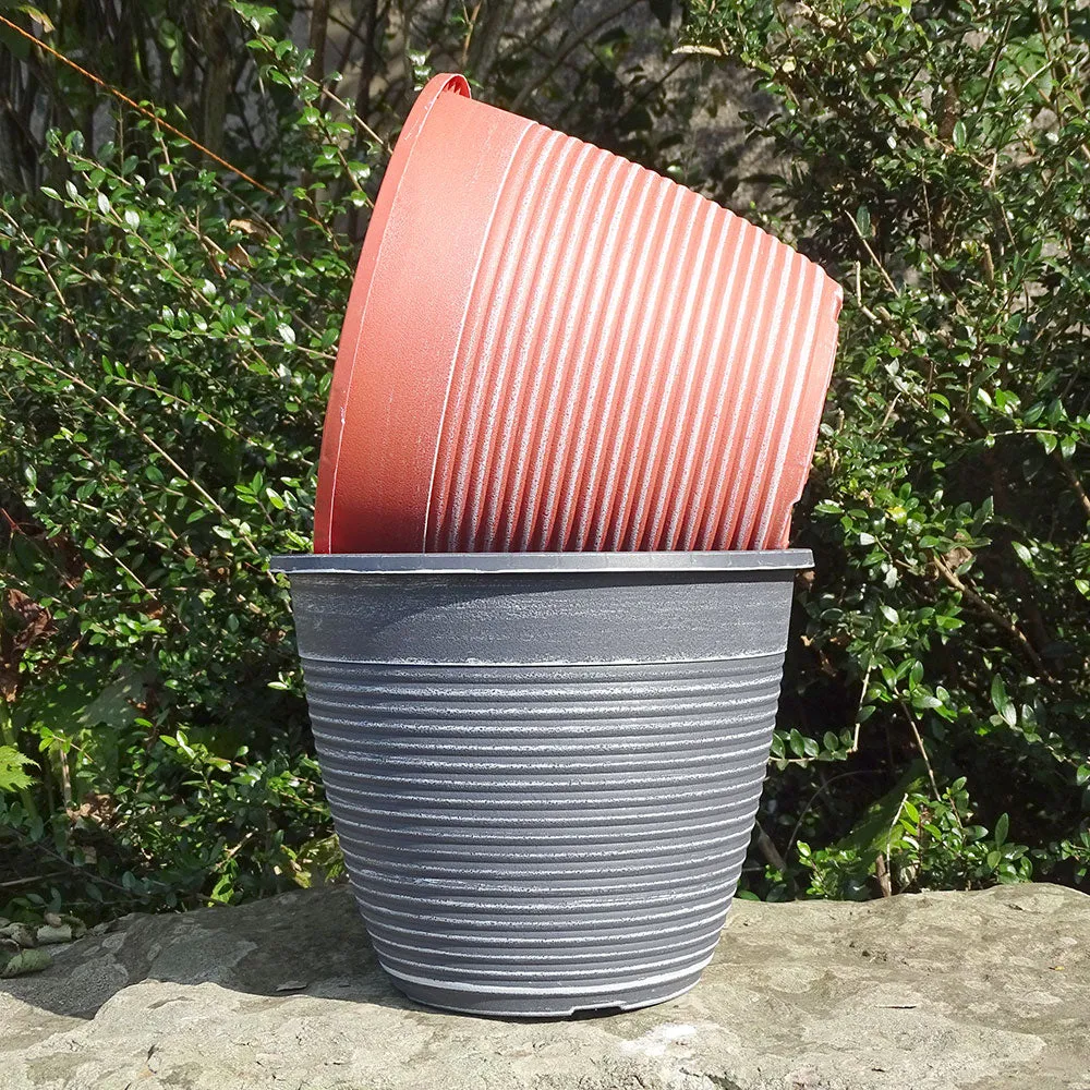 24cm Maine Round Planter Grey/White Plant Pot