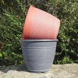 24cm Maine Round Planter Grey/White Plant Pot
