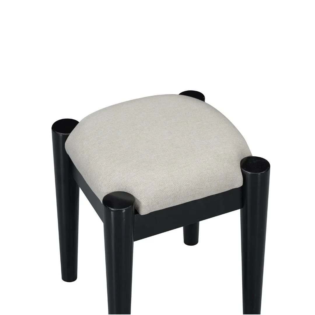 3-Piece Bedroom Set: Queen Bed Frame, Vintage Nightstand, Makeup Vanity Set with Stool, Black