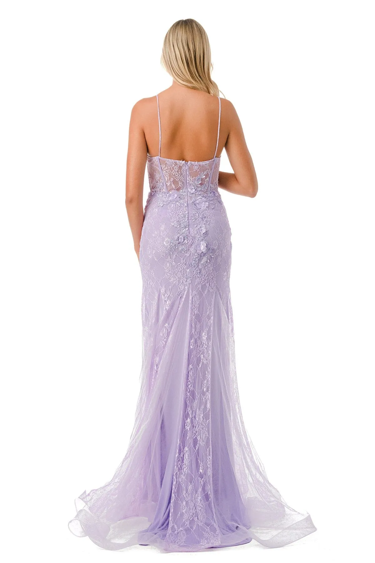 3D Floral Fitted Bustier Gown by Coya P2120