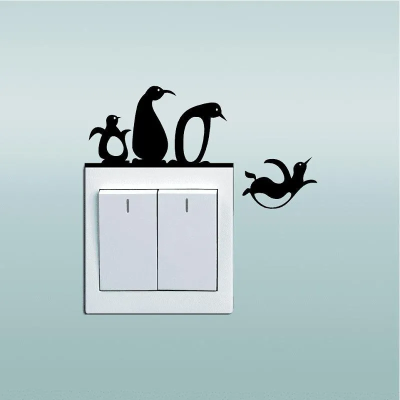 Adorable Penguin Light Switch Wall Sticker