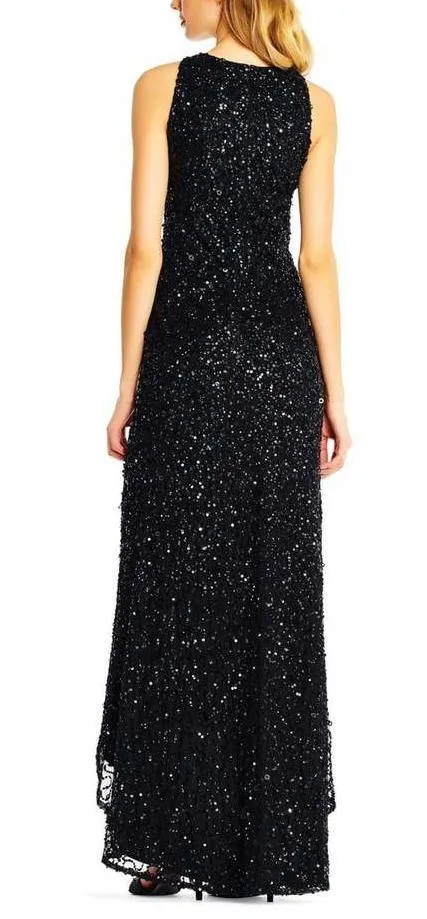 Adrianna Papell AP1E201754 Crew Sleeveless Long Prom Dress