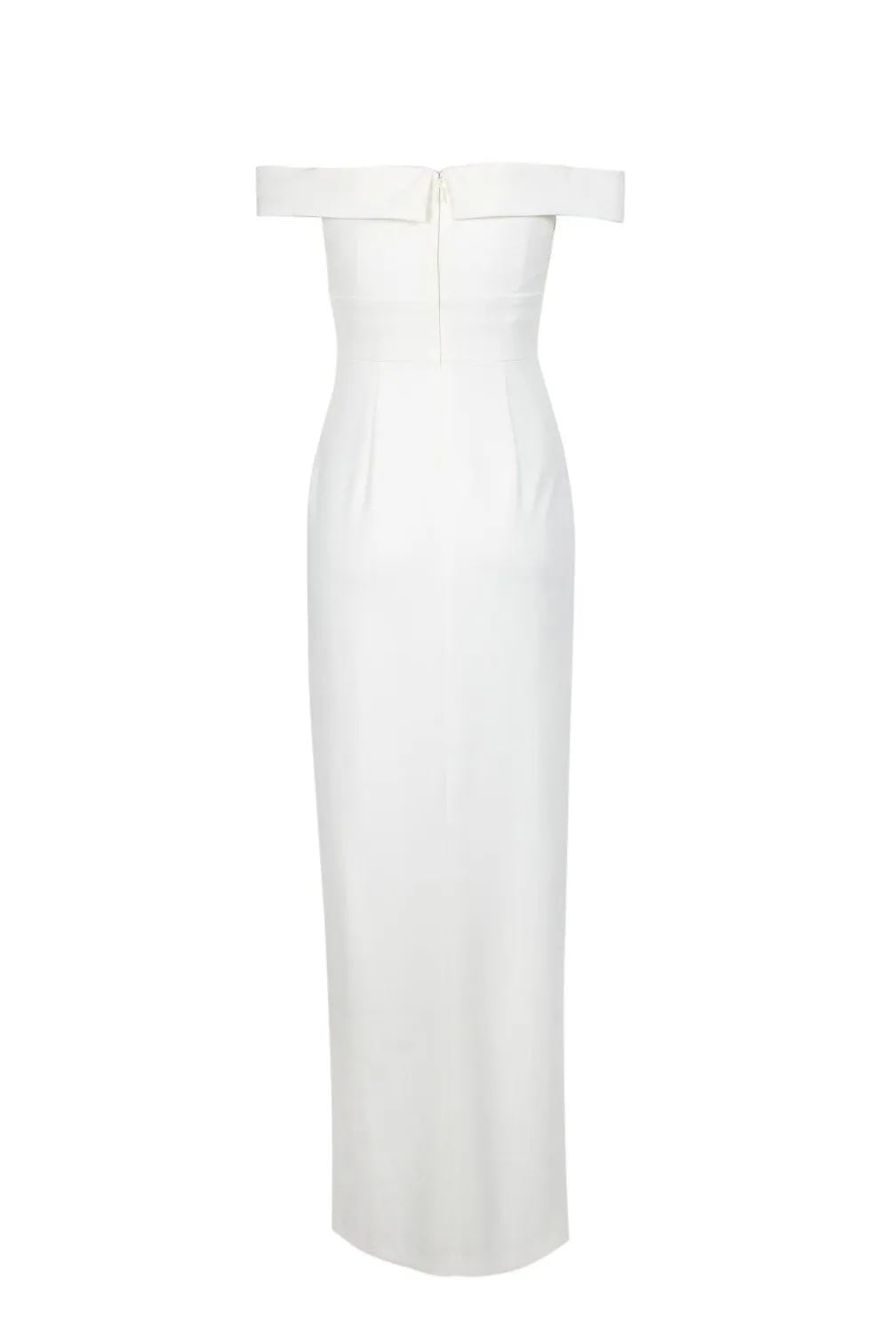 Aidan Mattox - MN1E202585 Off-Shoulder Scuba Crepe Long Sheath Dress