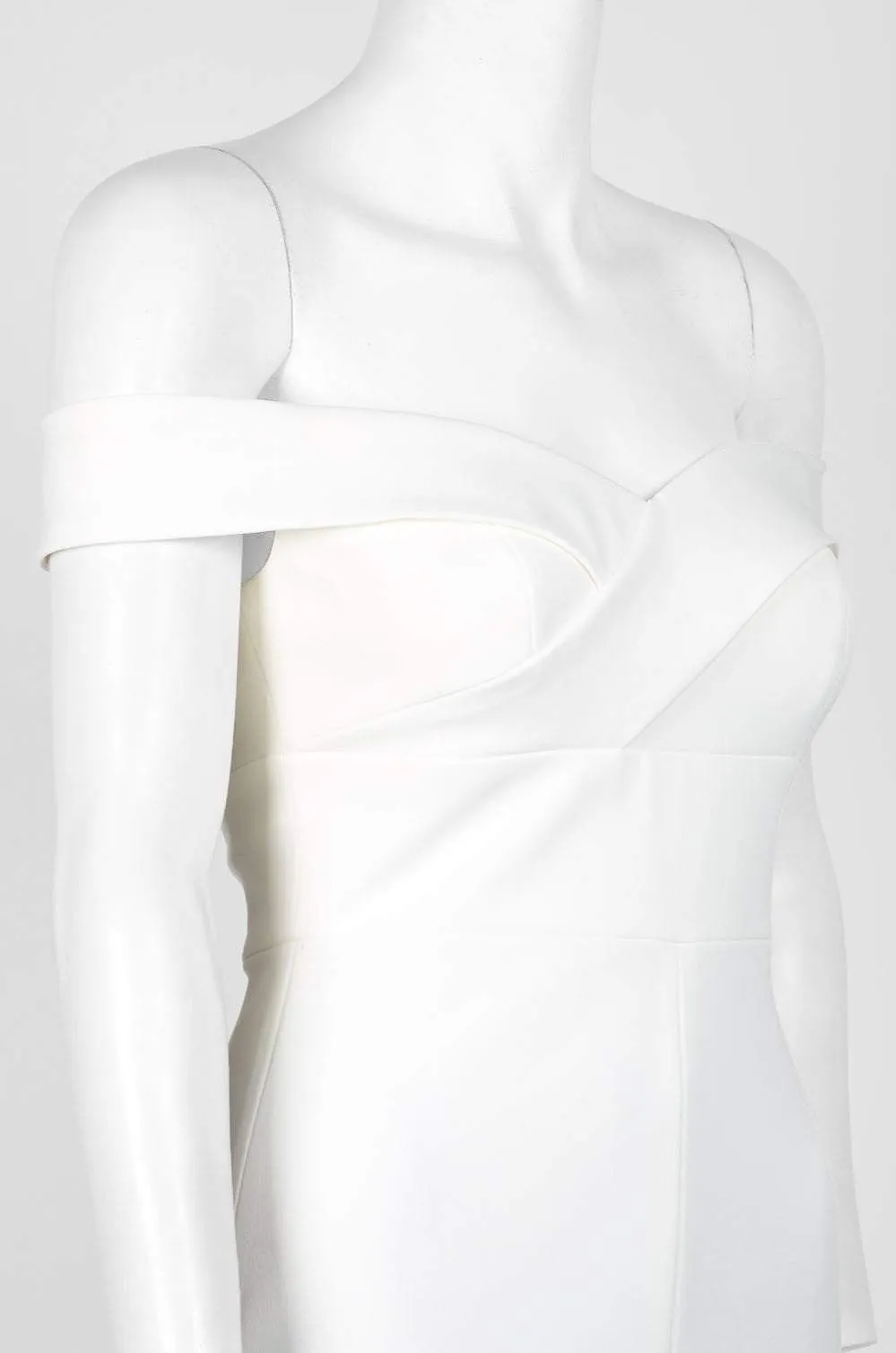 Aidan Mattox - MN1E202585 Off-Shoulder Scuba Crepe Long Sheath Dress