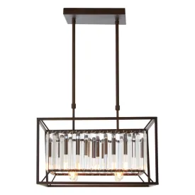 Akiko 4 Bulb Black Finish Pendant Lamp