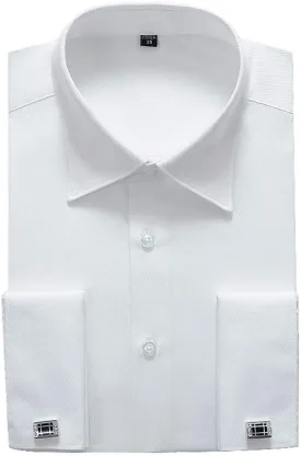 Alimens & Gentle French Cuff Regular Fit Dress Shirts (Cufflink Included)