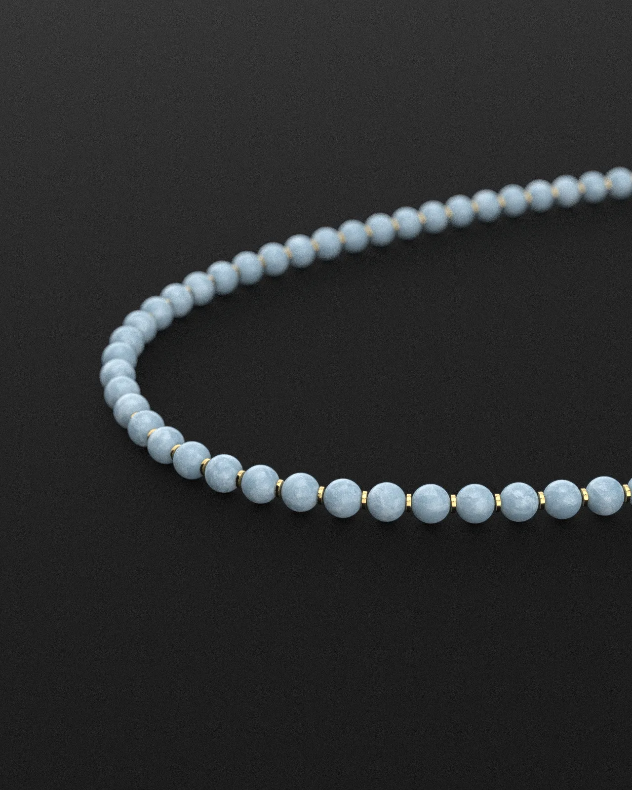 Aquamarine Jade Necklace 8mm | Prayer