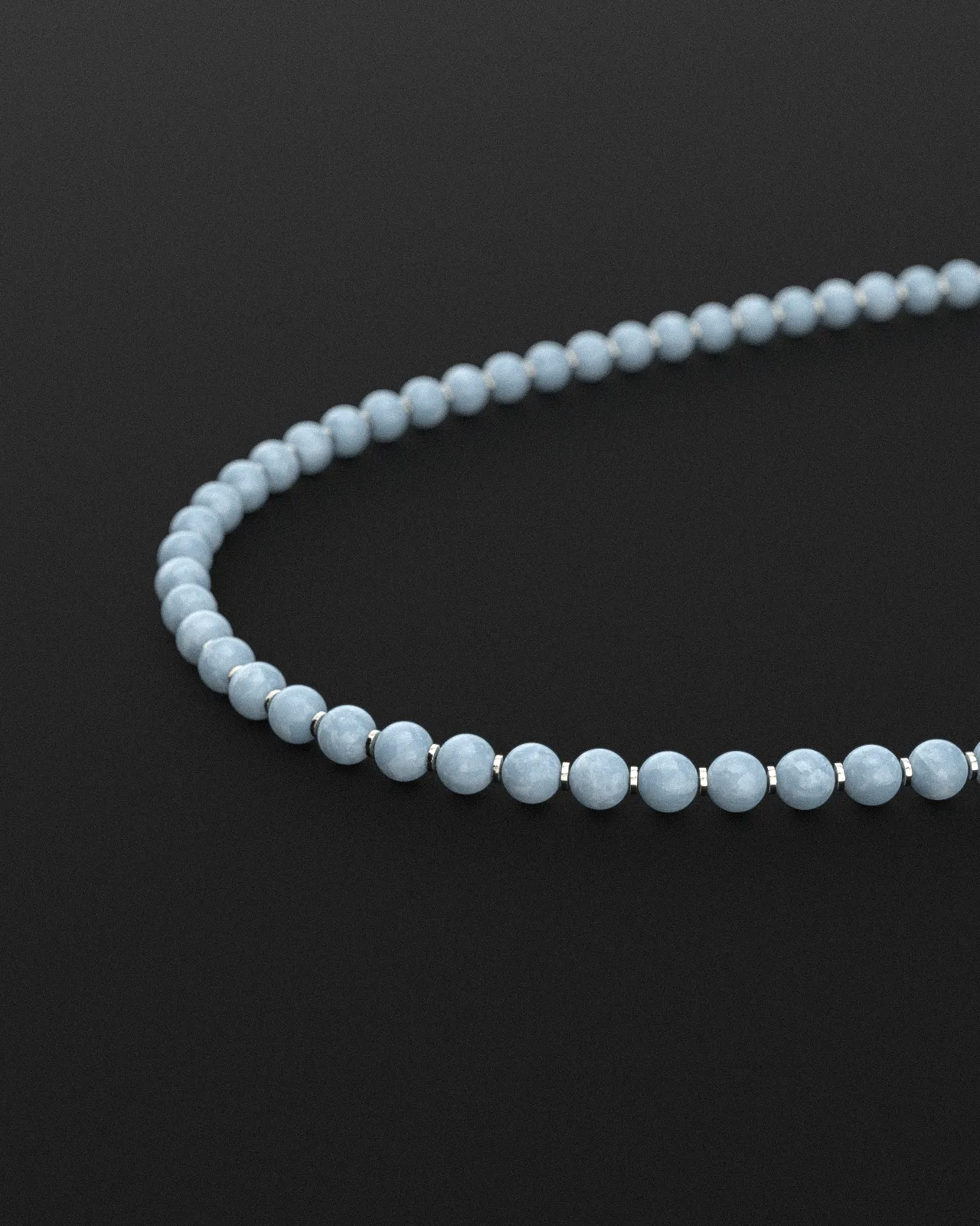 Aquamarine Jade Necklace 8mm | Prayer