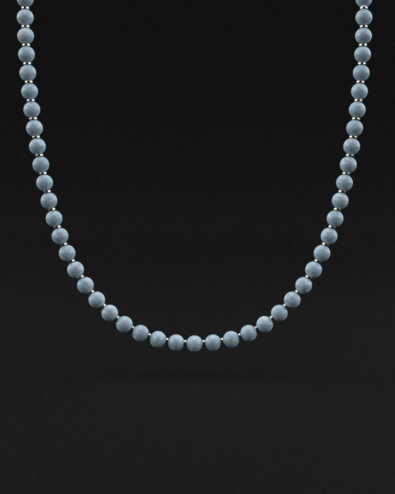 Aquamarine Jade Necklace 8mm | Prayer
