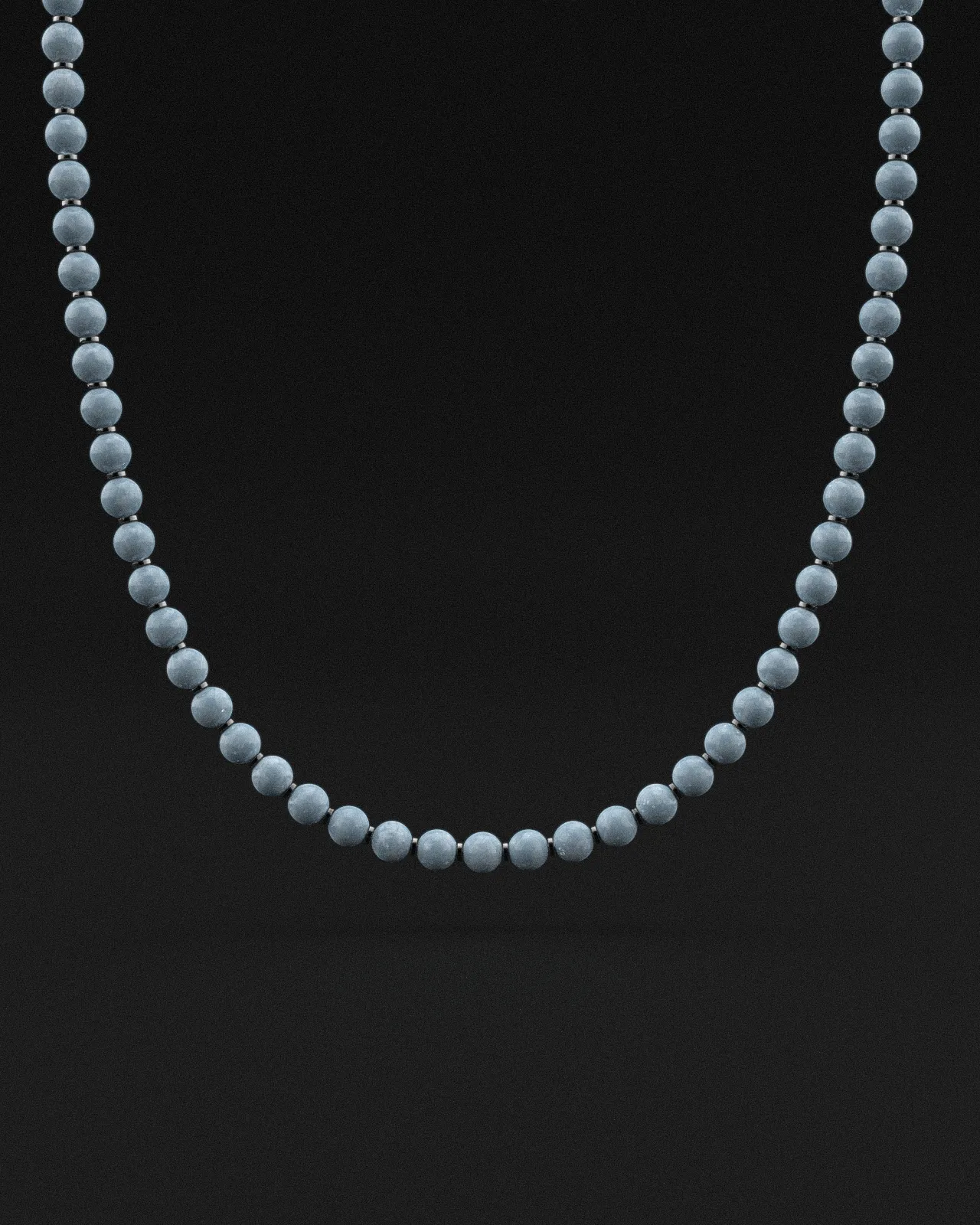 Aquamarine Jade Necklace 8mm | Prayer