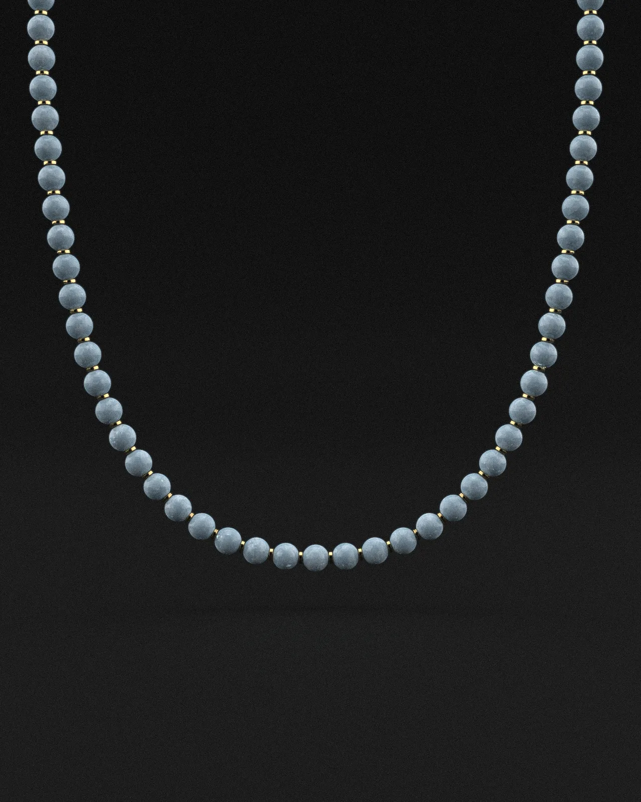 Aquamarine Jade Necklace 8mm | Prayer