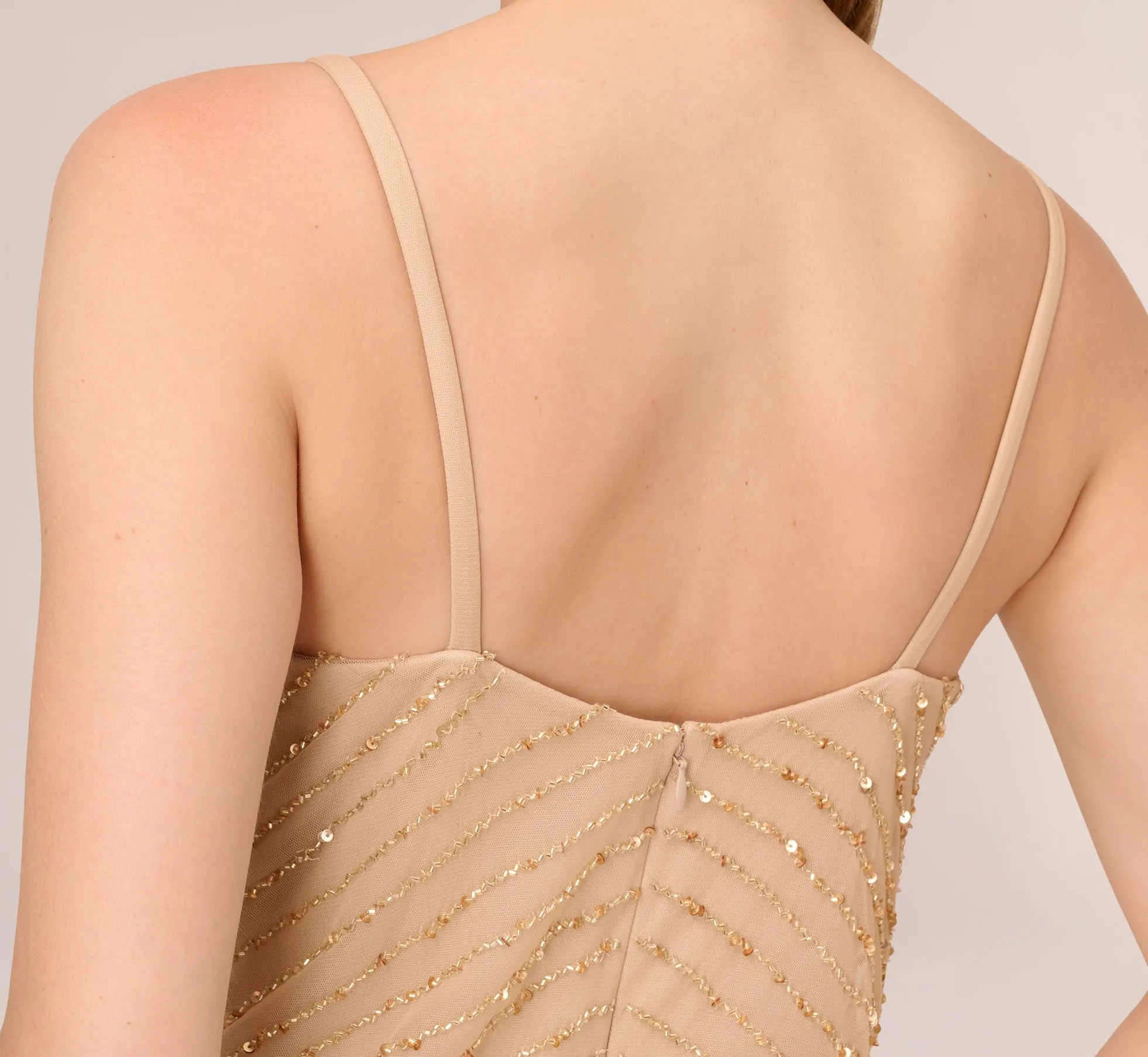 Art Deco Beaded Blouson Gown In Champ Gold