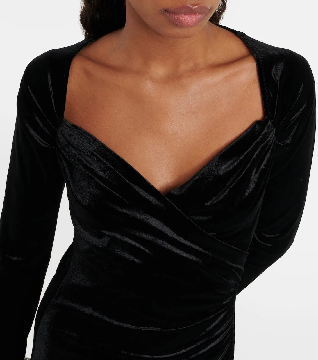 Asymmetrical velvet dress Norma Kamali, black