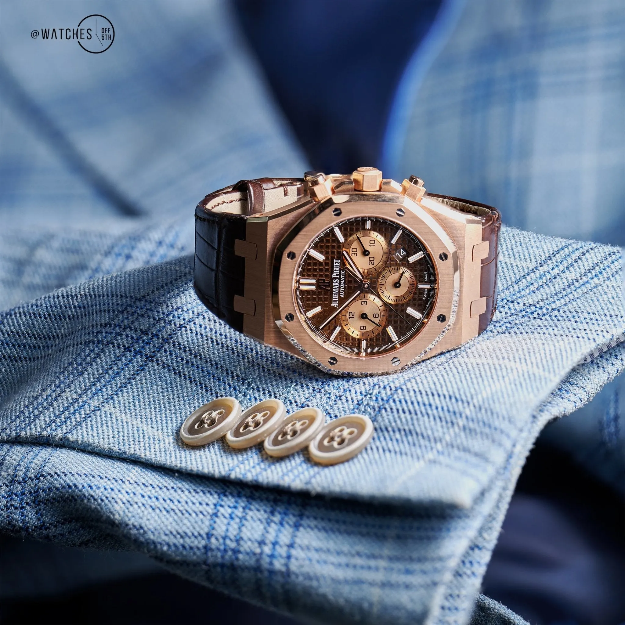 Audemars Piguet Royal Oak Selfwinding Chronograph | Ref#26331OR.OO.D821CR.01 | Rose Gold with Chocolate Dial & Rose Gold Sub-Dials
