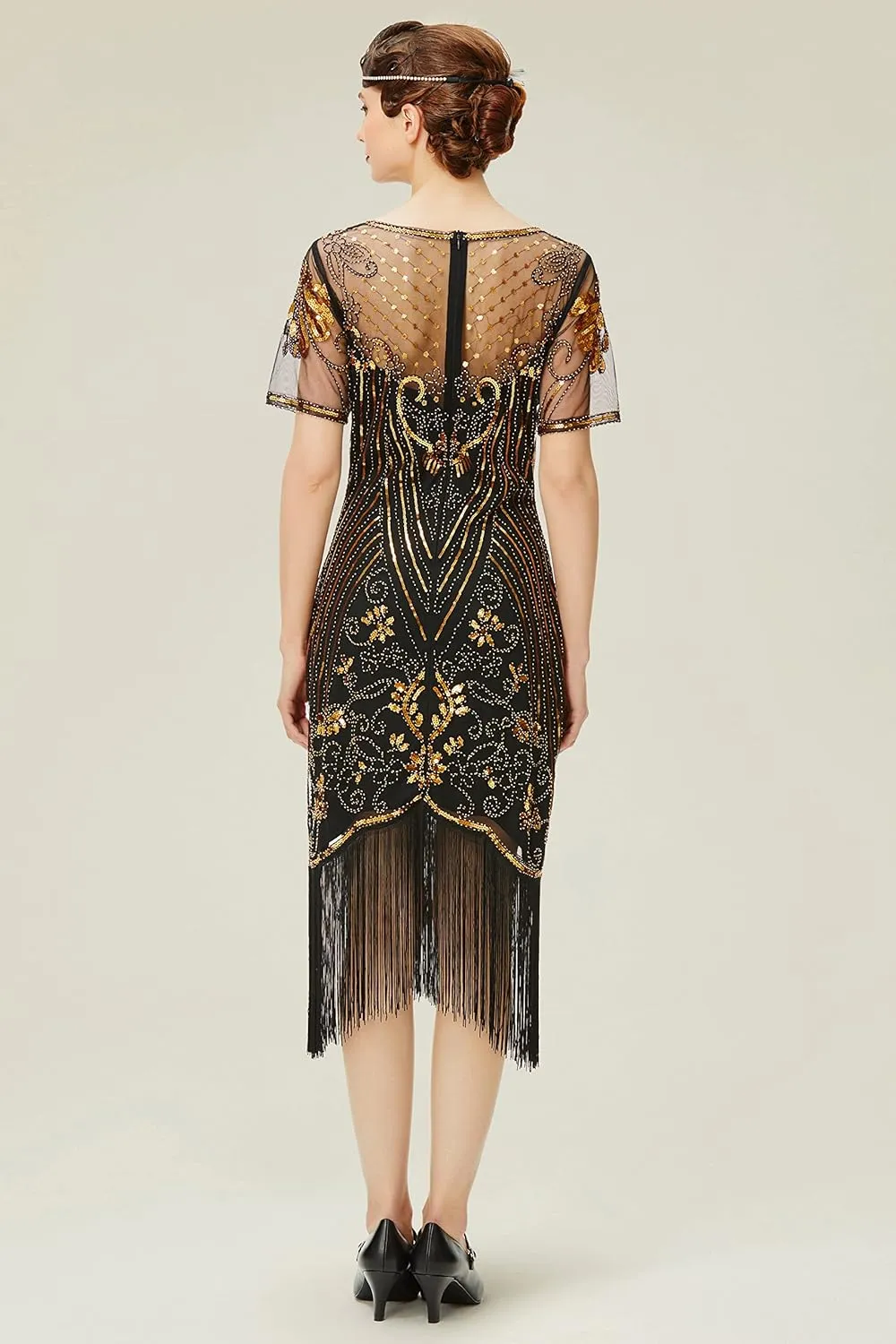 BABEYOND Flapper Dresses 1920s Gatsby - Roaring 20s Sequin Beaded Dress Fringe Dress