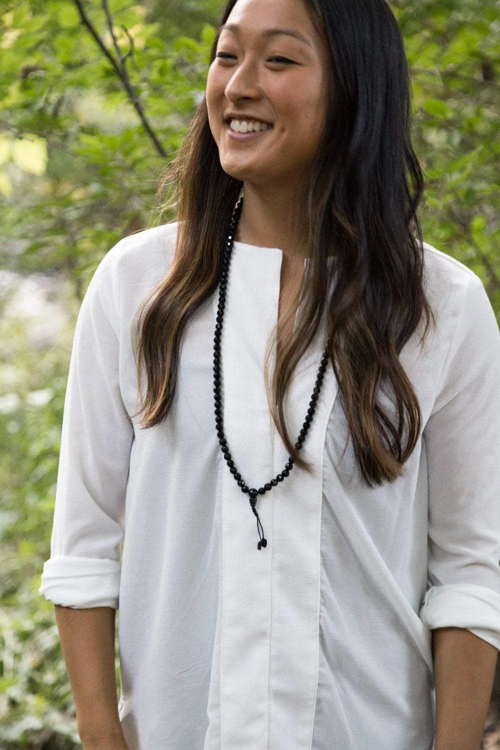 Beautiful Faceted Onyx Mala Necklace