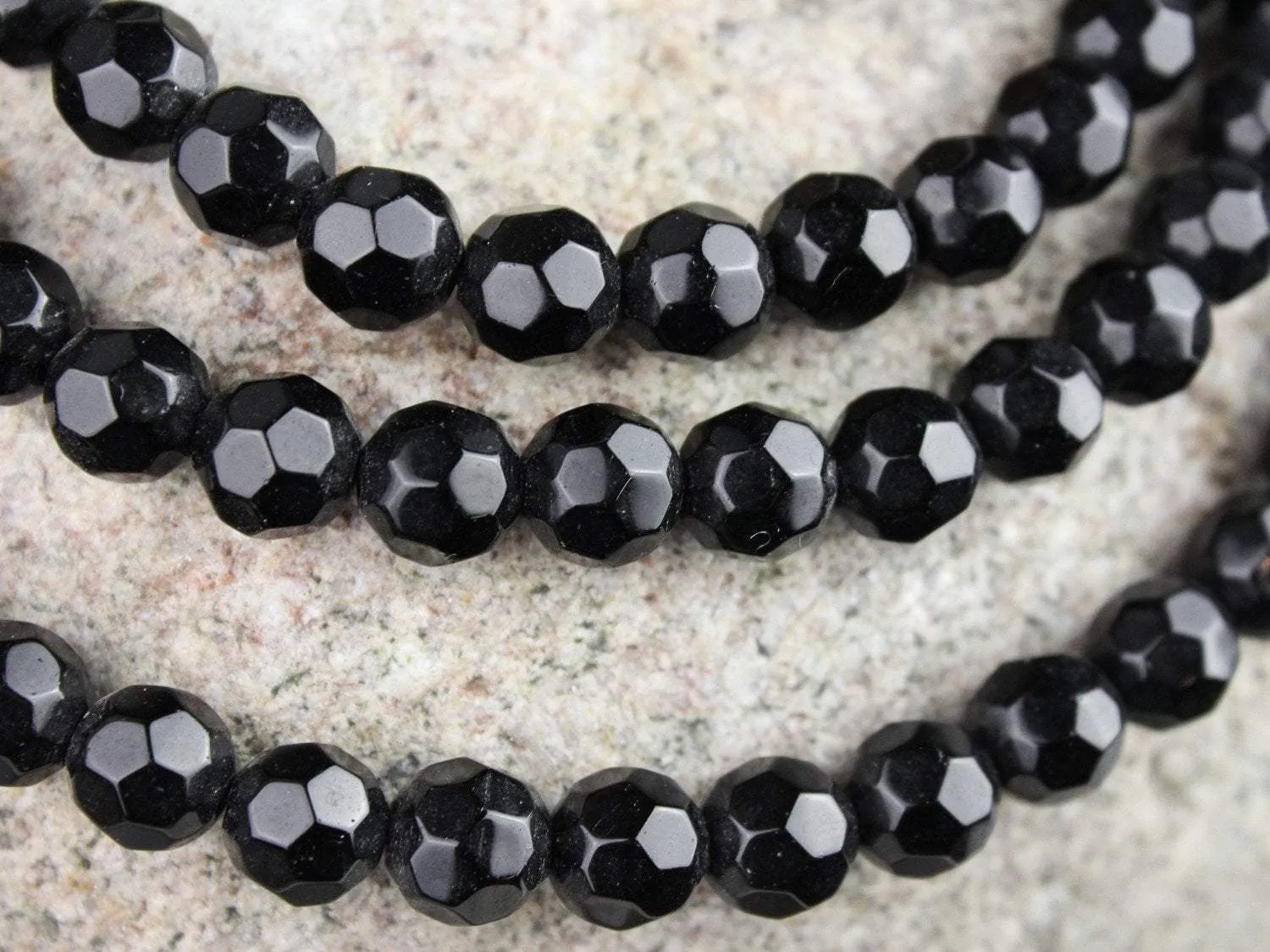 Beautiful Faceted Onyx Mala Necklace