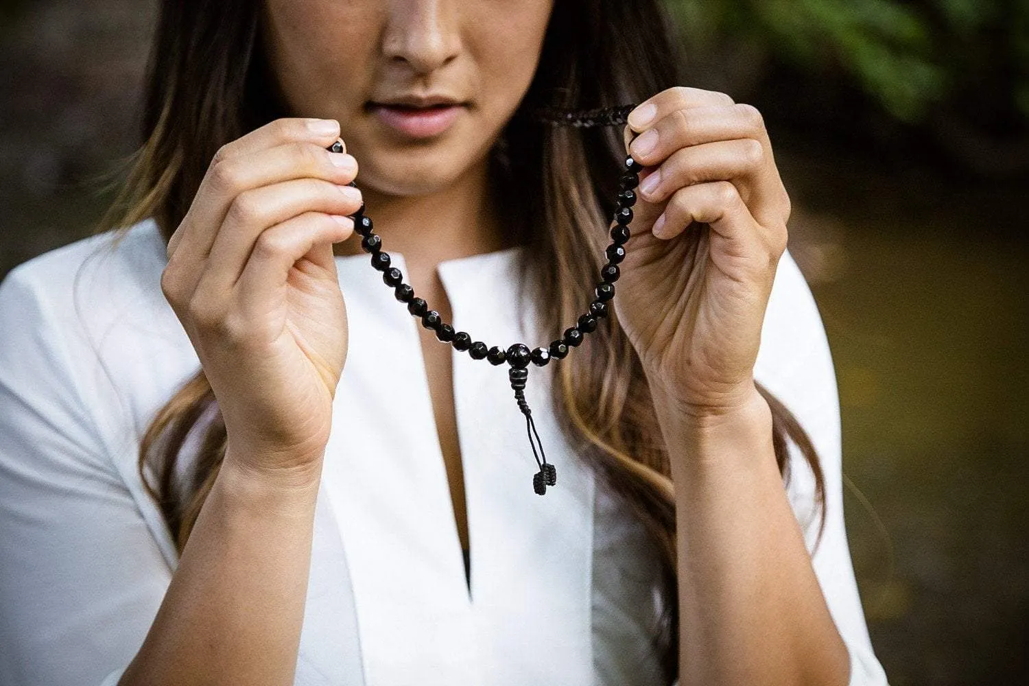 Beautiful Faceted Onyx Mala Necklace