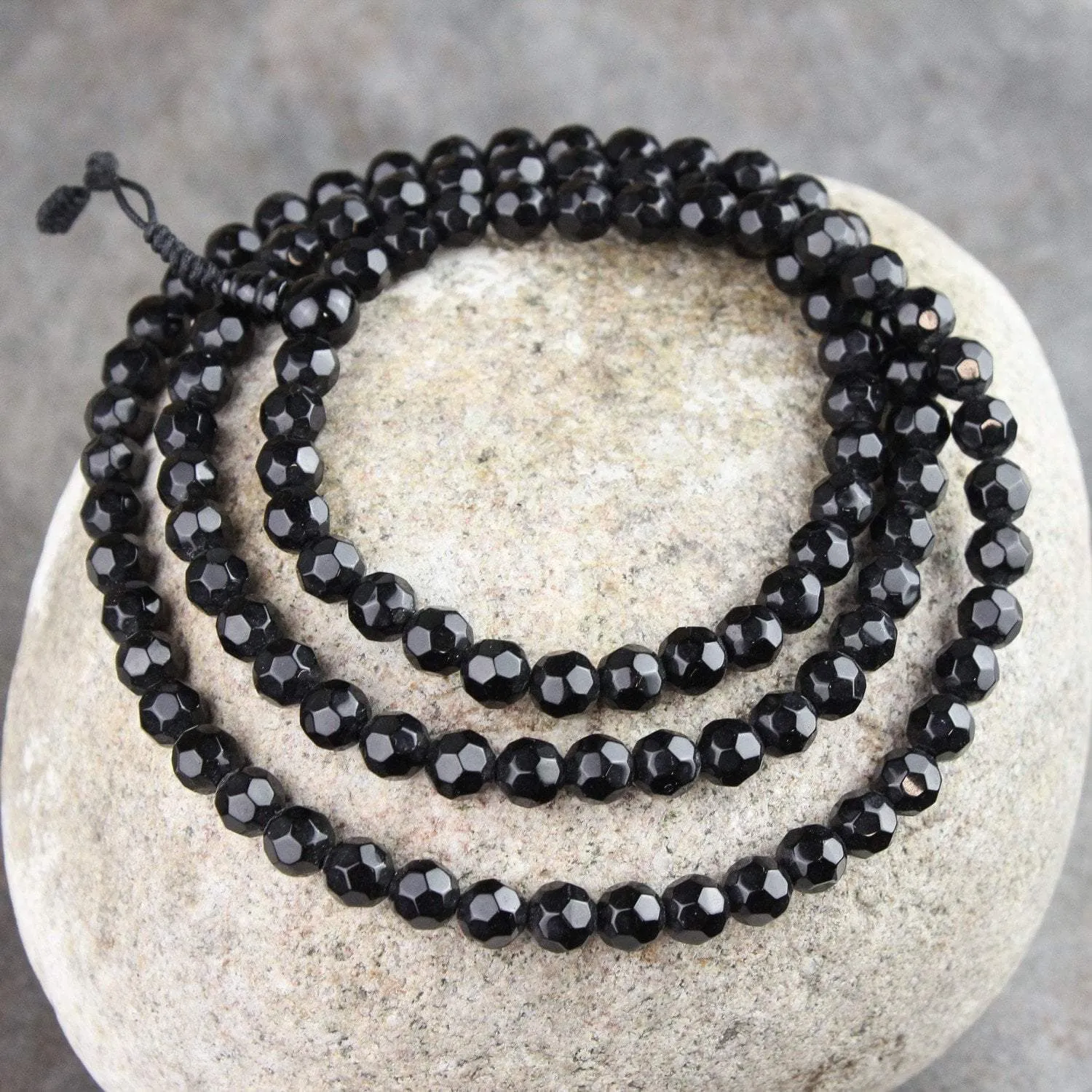 Beautiful Faceted Onyx Mala Necklace