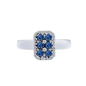 Bellagio Collection Pave Sapphire Elongated Cushion Ring