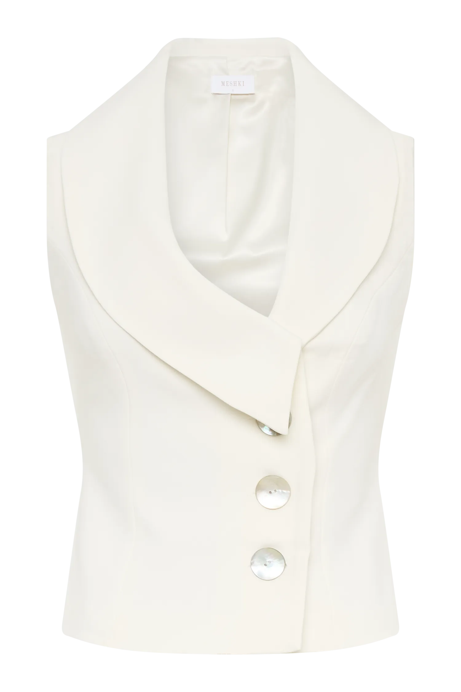 Berkley Suiting Waistcoat With Cowl - Ivory