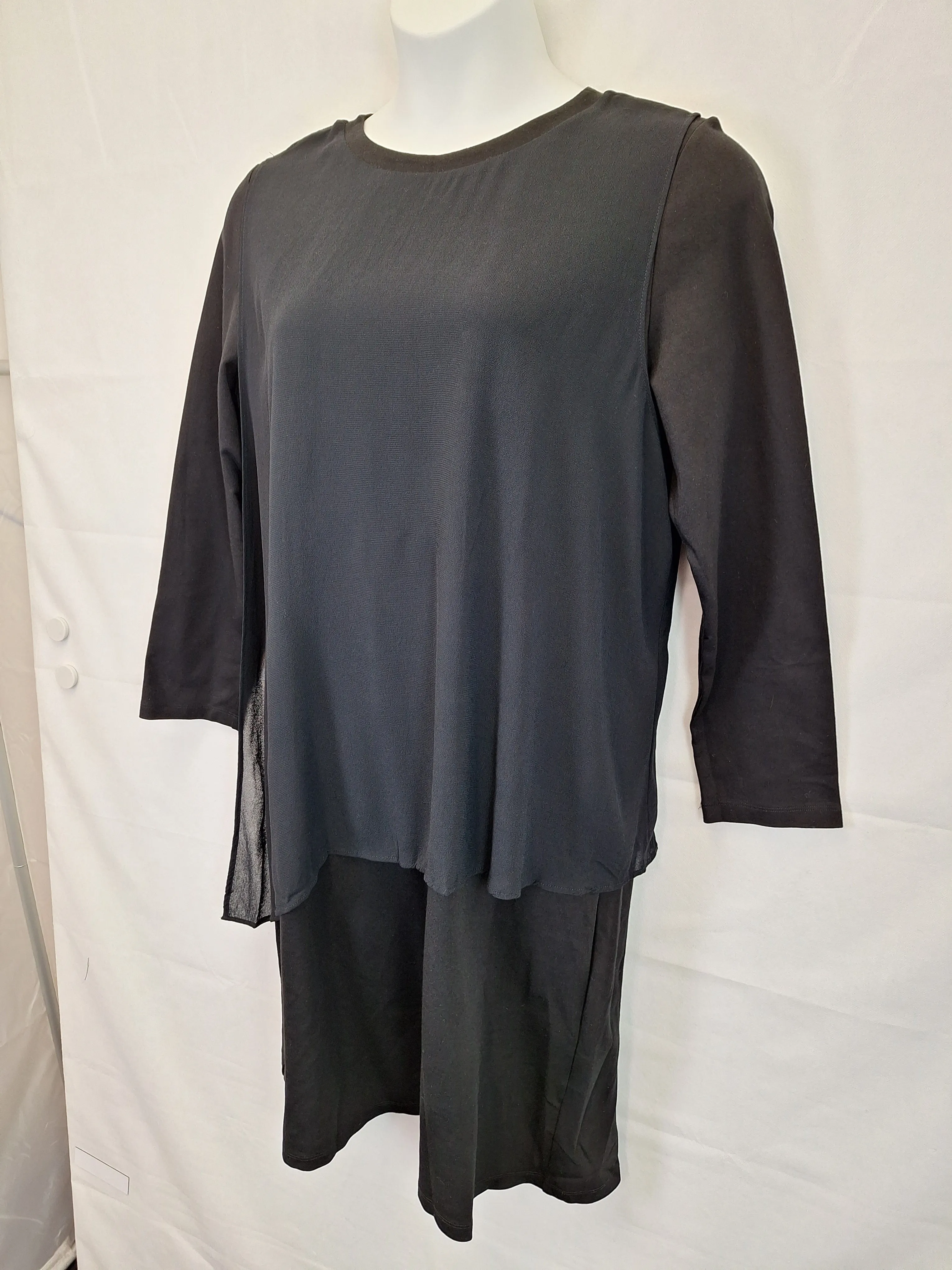 Blue Illusion Evening Long Sleeve Midi Dress Size XXL