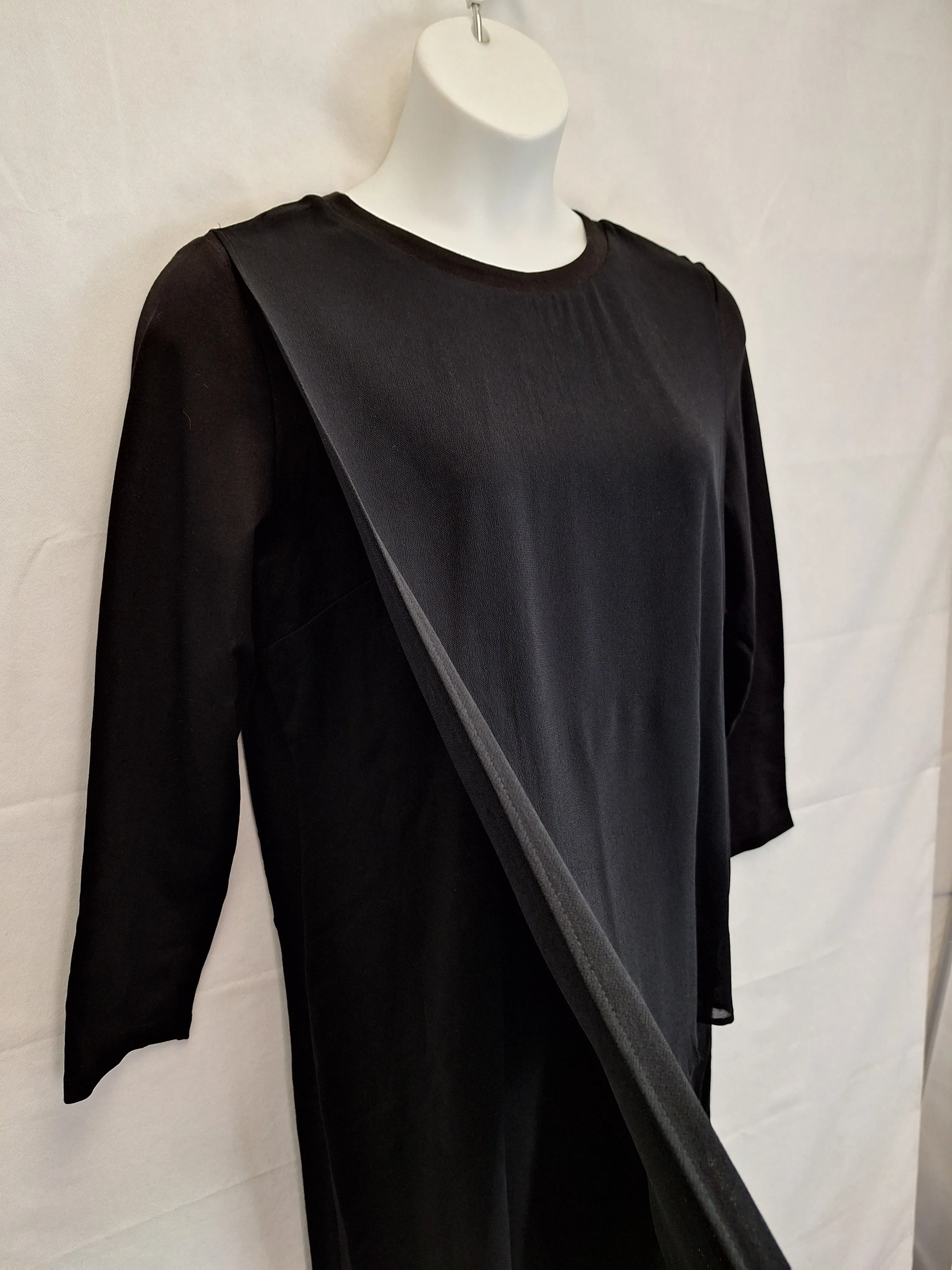 Blue Illusion Evening Long Sleeve Midi Dress Size XXL