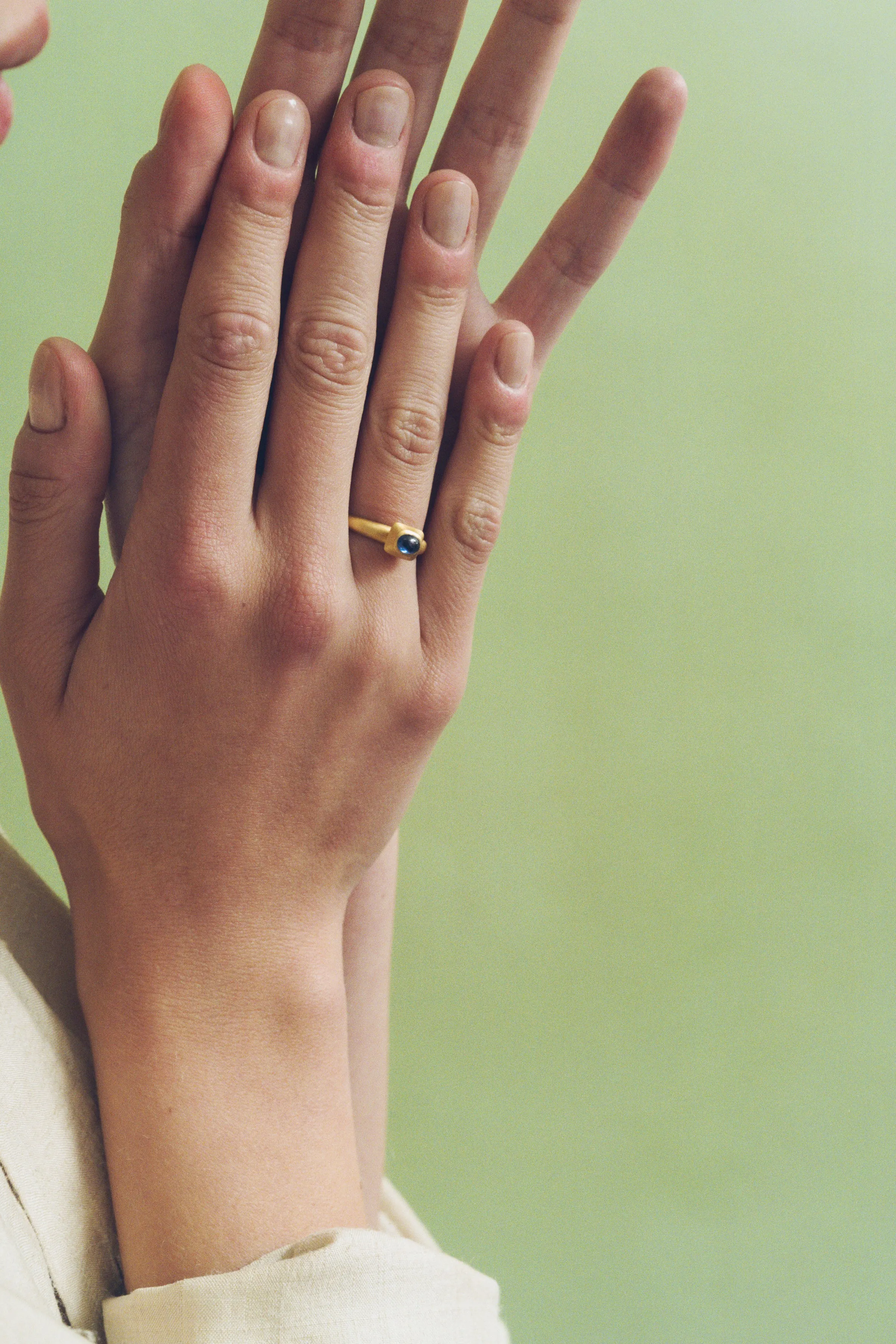 Blue Sapphire Pinch Ring