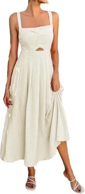 Boho Dresses for Women 2025 Plus Size Sleeveless Sundress Casual Loose Plain Long Dresses Summer Vacation Maxi Dress