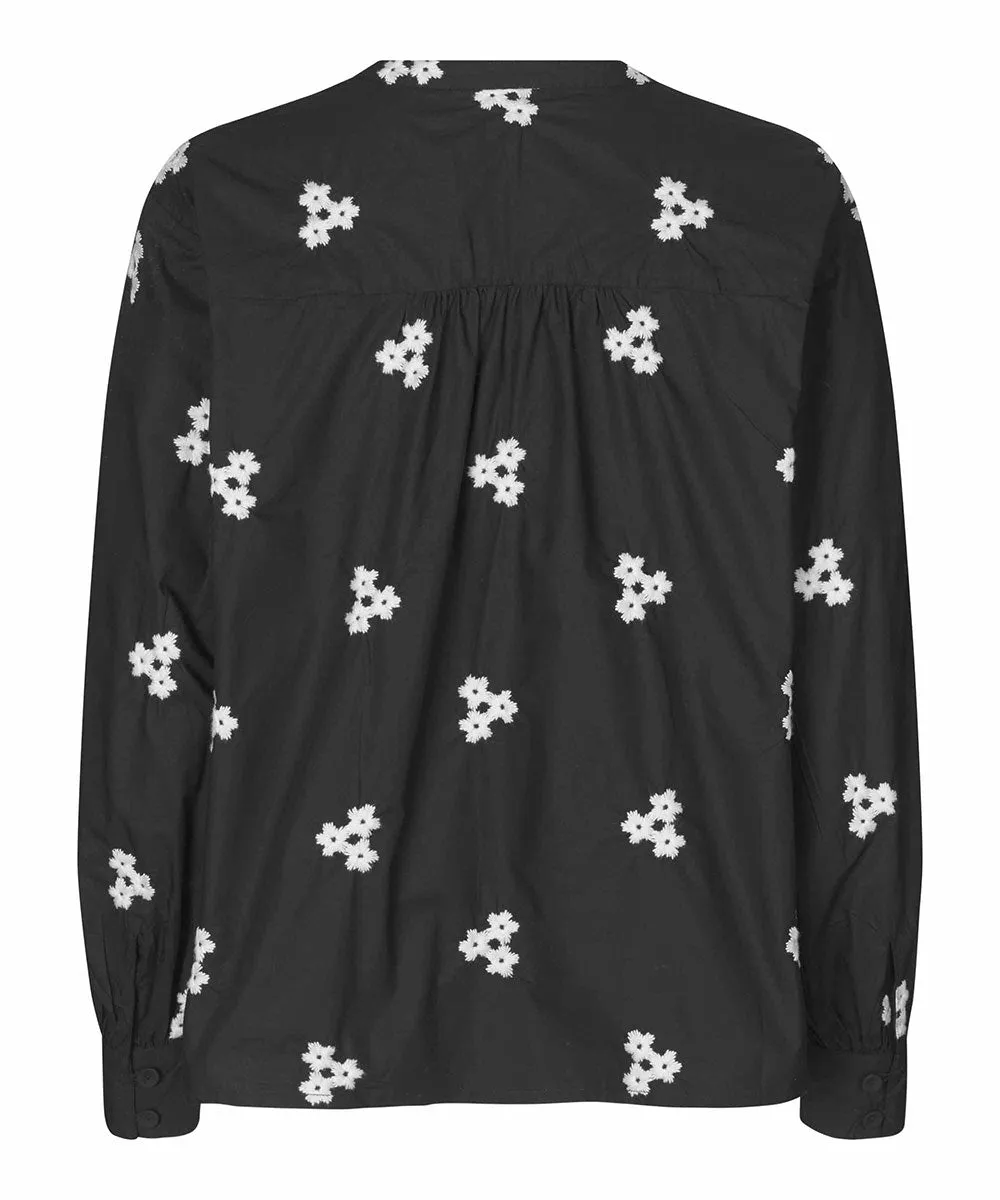 Bonitai Tie-Neck Embroidered Top