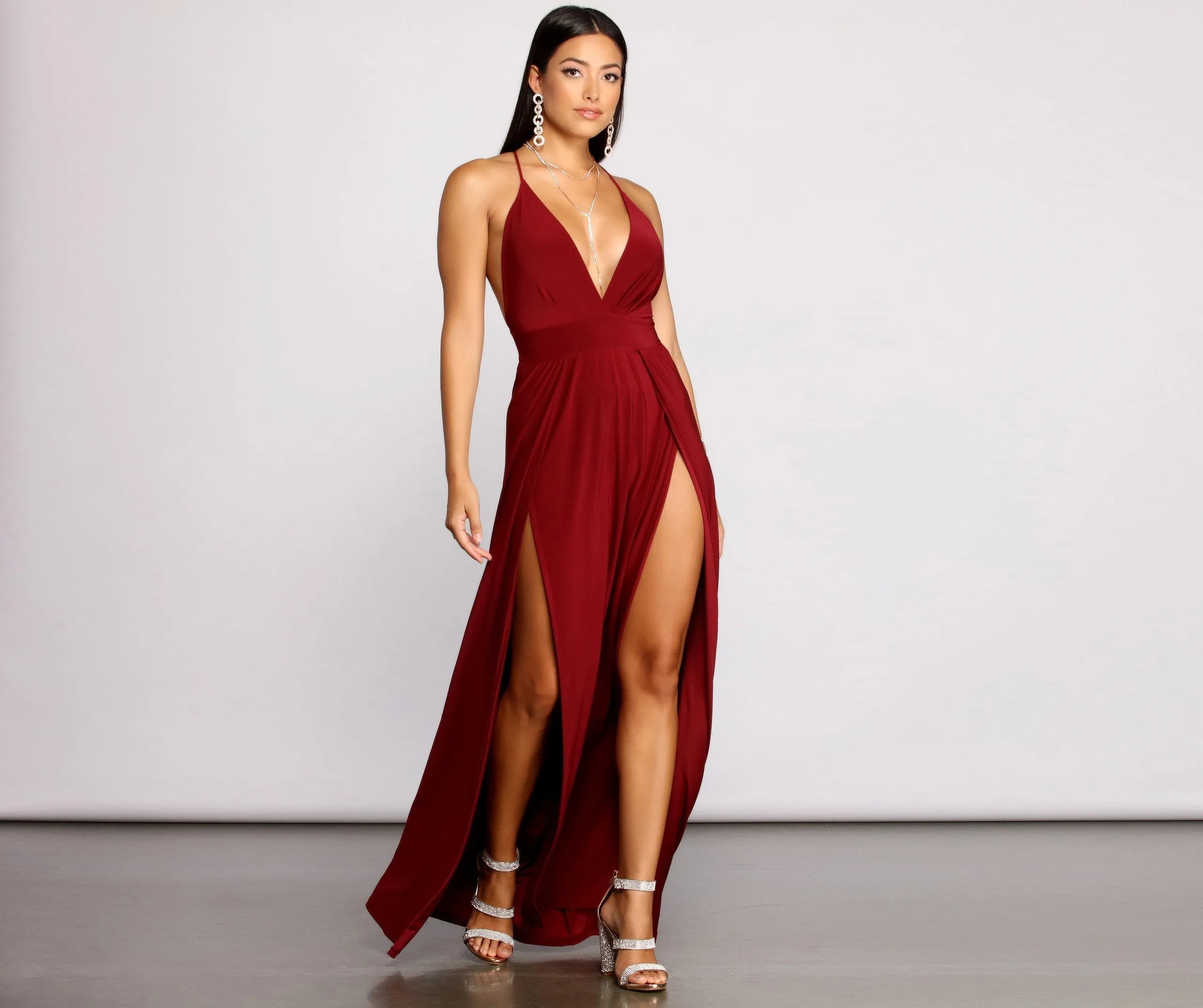 Brie Double Slit Charming A-Line Formal Dress