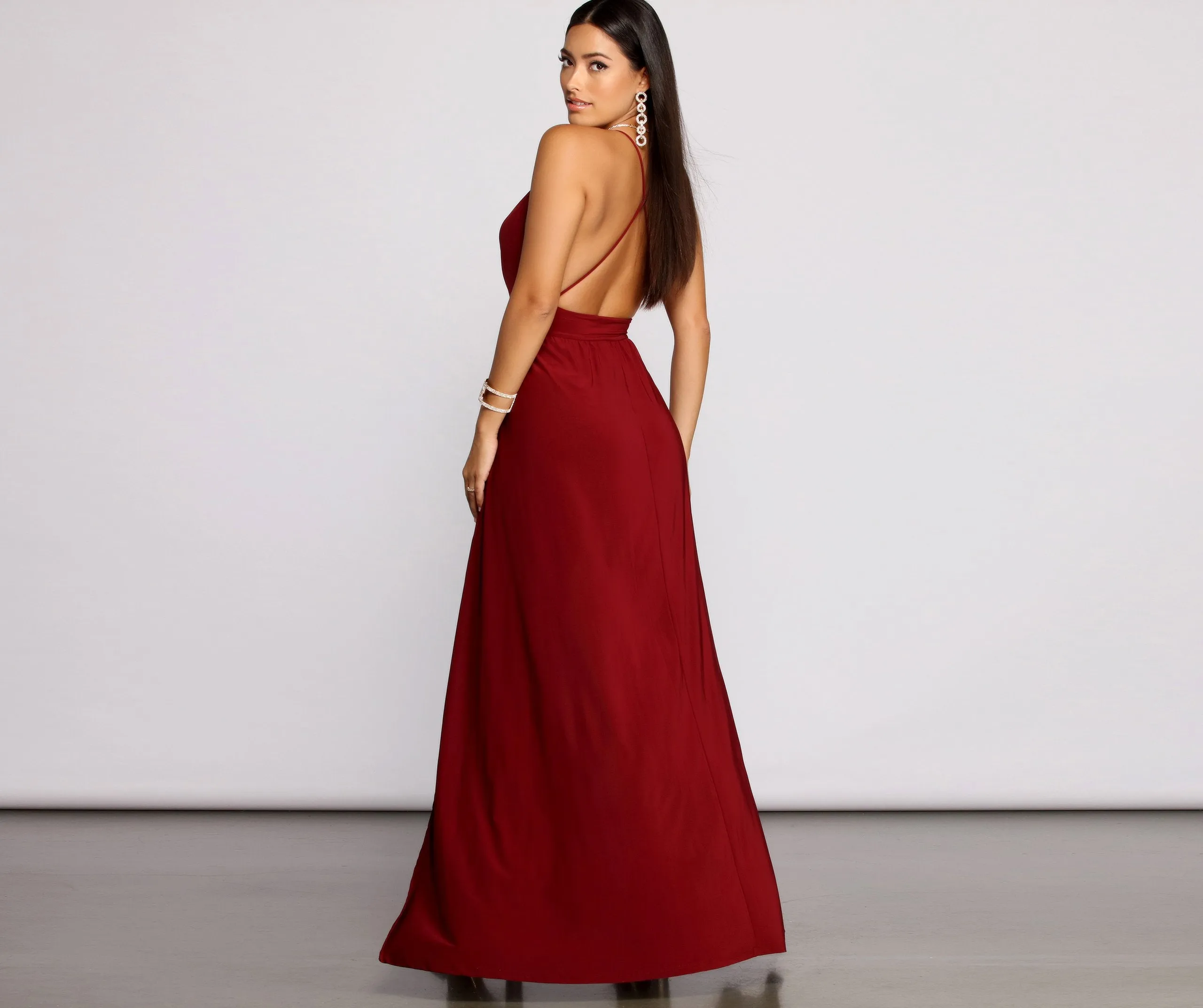 Brie Double Slit Charming A-Line Formal Dress