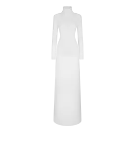 Cashmere Knit Evening Dress With Shoulder Pads
