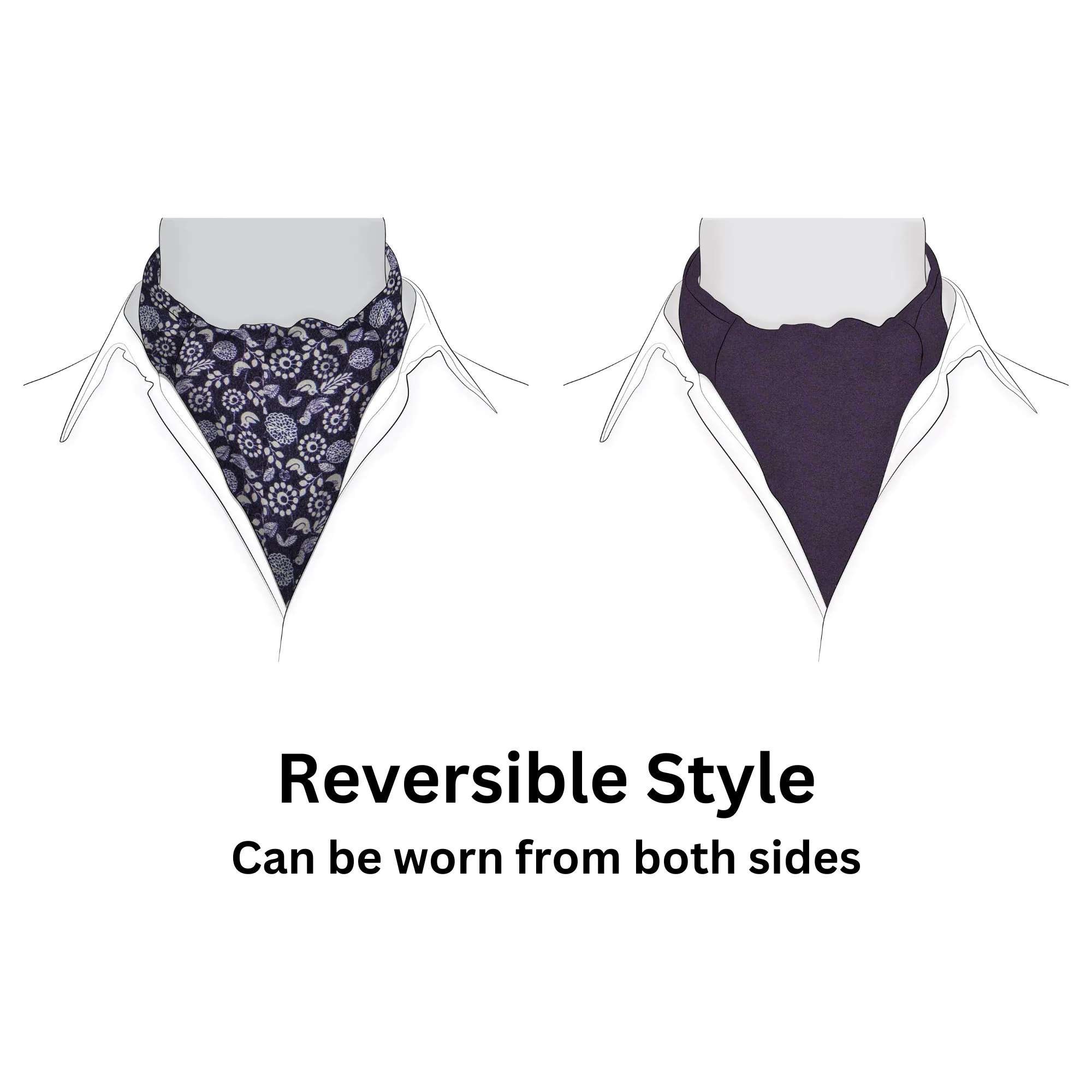 Chokore Black & White Bird print Silk Cravat
