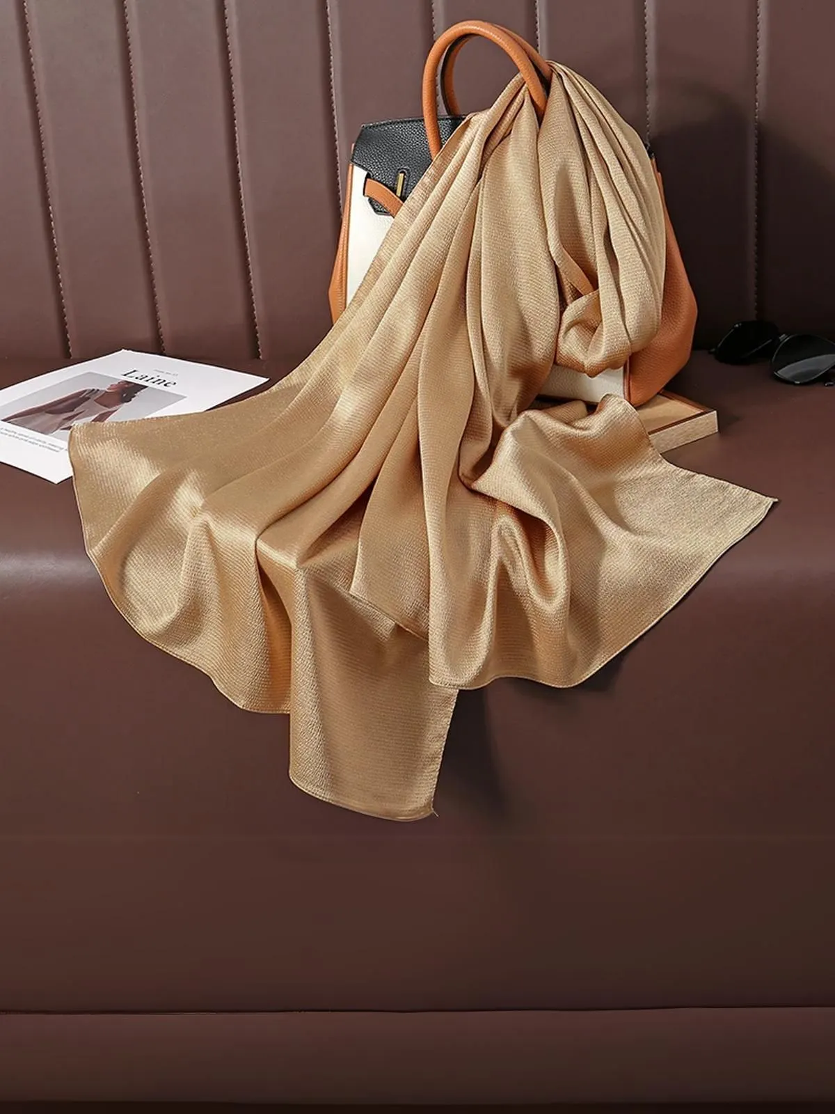 Coco Silk Hijab - Tan Brown