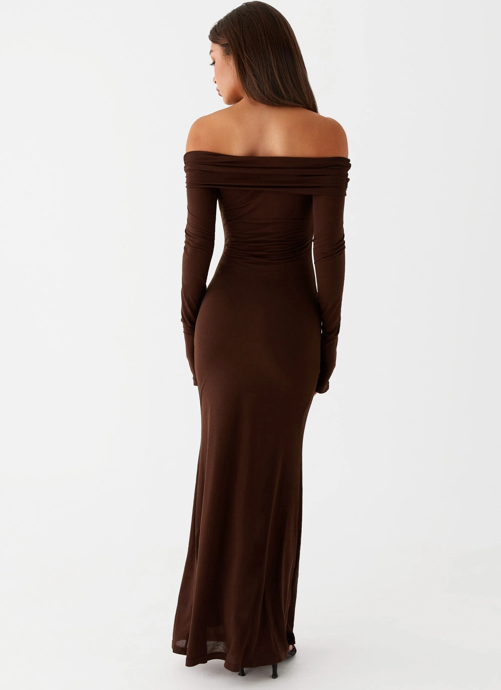 Brown Cocoa Long-Sleeve Maxi Dress