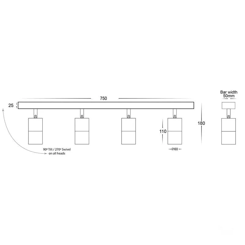 Contemporary Bar Lights | Assorted Finish | TRIColour