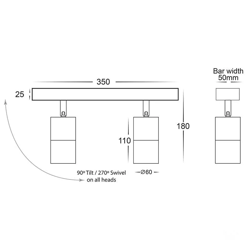 Contemporary Bar Lights | Assorted Finish | TRIColour