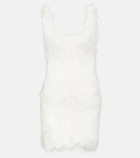 Coperni feather mini dress, white
