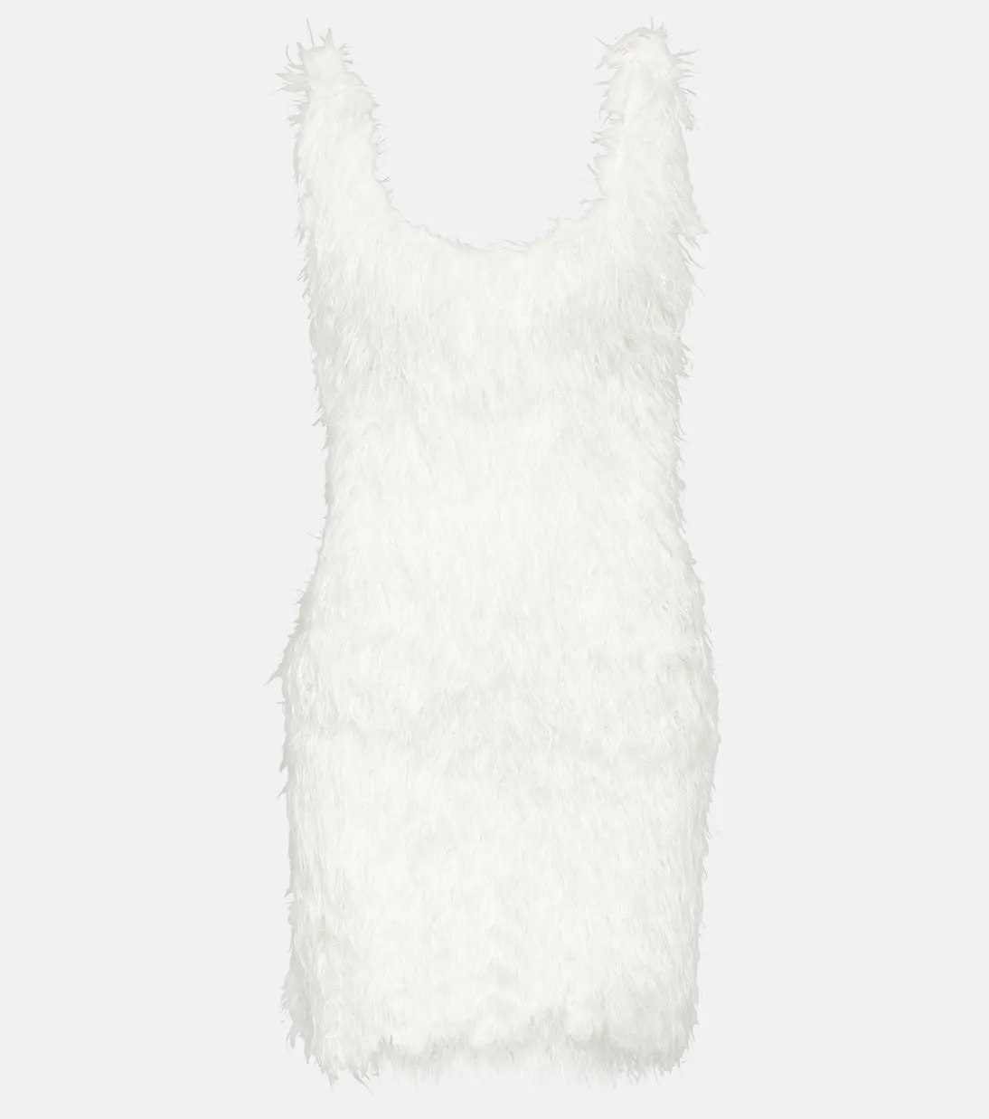 Coperni feather mini dress, white