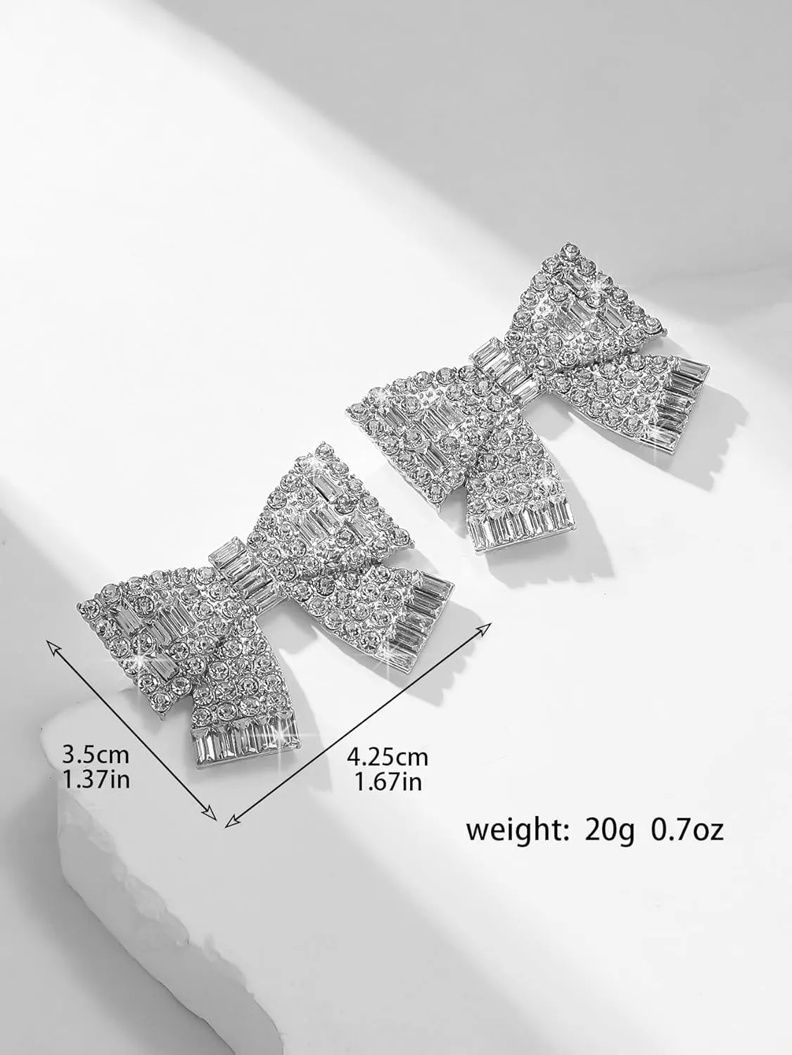 Coquette Silver & Gold Rhinestone Bow Earrings - Long Dangle & Stud Styles for Women - Christmas Jewelry