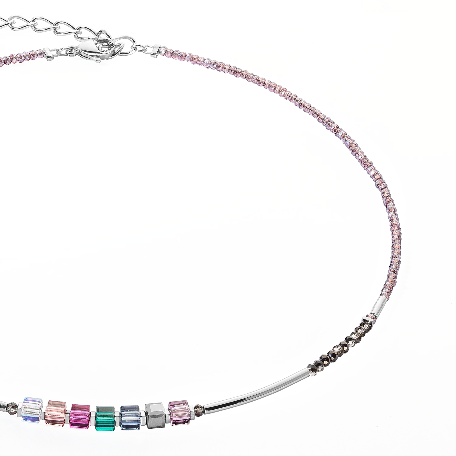Cube Story Minimalistic Sparkling necklace Multicolour Art Nouveau