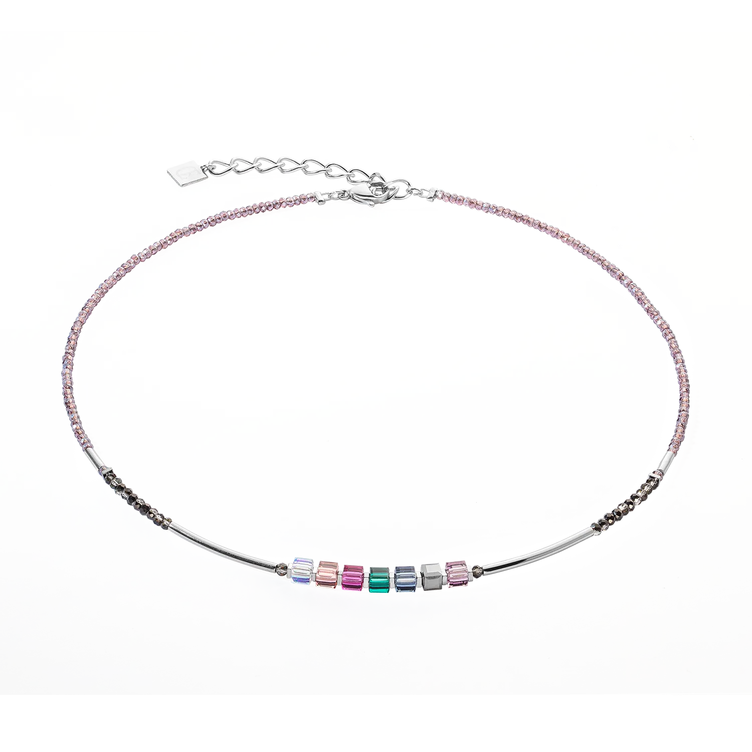 Cube Story Minimalistic Sparkling necklace Multicolour Art Nouveau