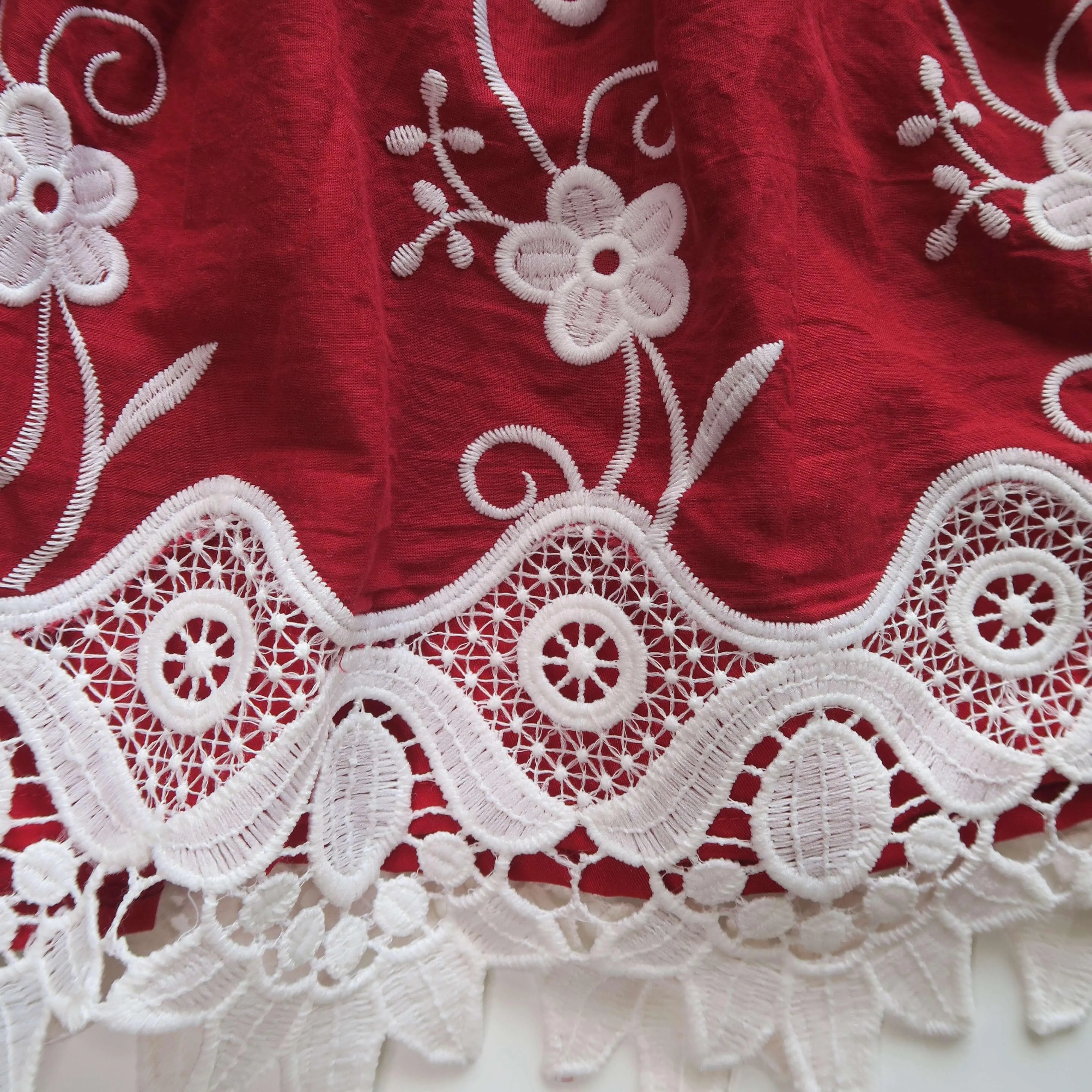 Dahlia Dress in Fancy Red Lace